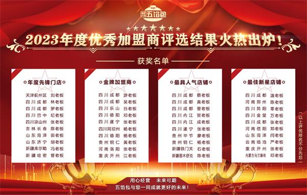 重磅！2023年度优秀加盟商获奖者名单来啦